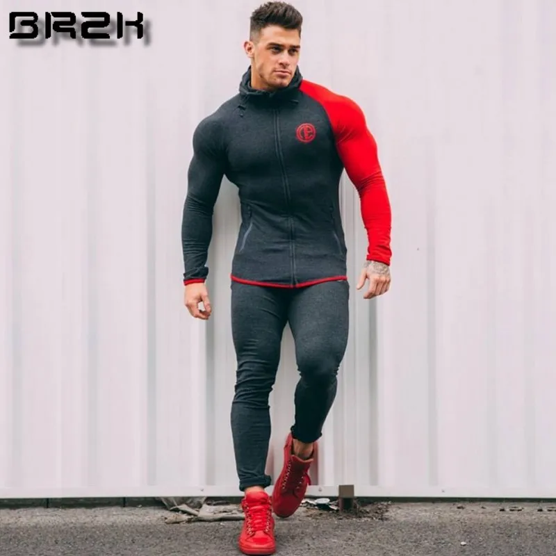

Brand New Men Set Fashion Autumn Spring Sporting Suit Sweatshirt +Sweatpants 2 Pieces Mens Clothing Slim Male Tracksuit