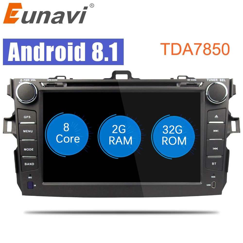 Octa core 2 din Android 8 1 dvd радио плеер стерео gps для Toyota Corolla 2007 2008 2009 2G RAM 2011 2010 емкостный