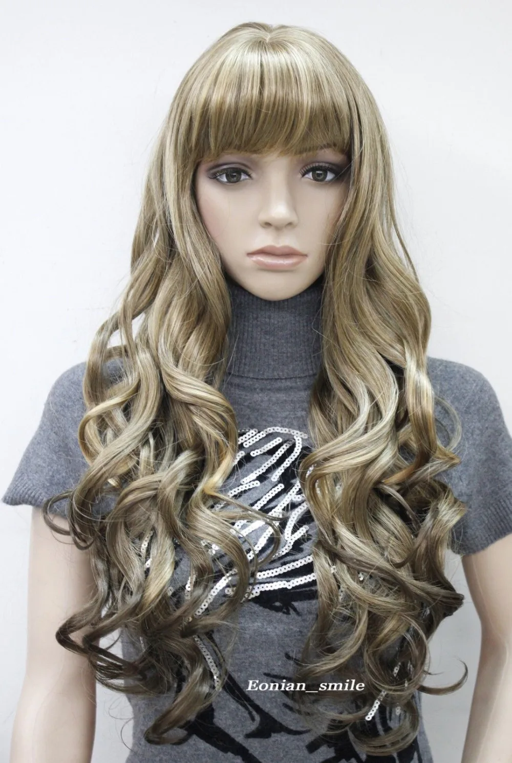 parrucca perruque 00211 free shipping Stylish Medium Brown Mixed Long Wavy Women Ladies Daily wig |