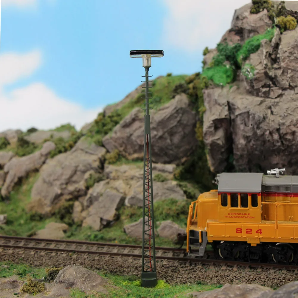 3 шт. HO фонарный столб 13 см 1:87 Уличные светильники Модель поезда светодиоды