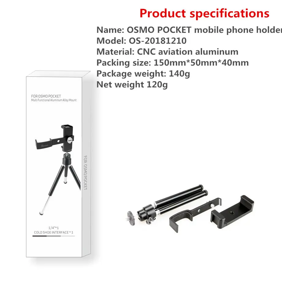 Multi Functional Aluminum Alloy Mount for DJI Osmo Pocket Tripod 3-axis Gimbal Bracket Holder Phone-13