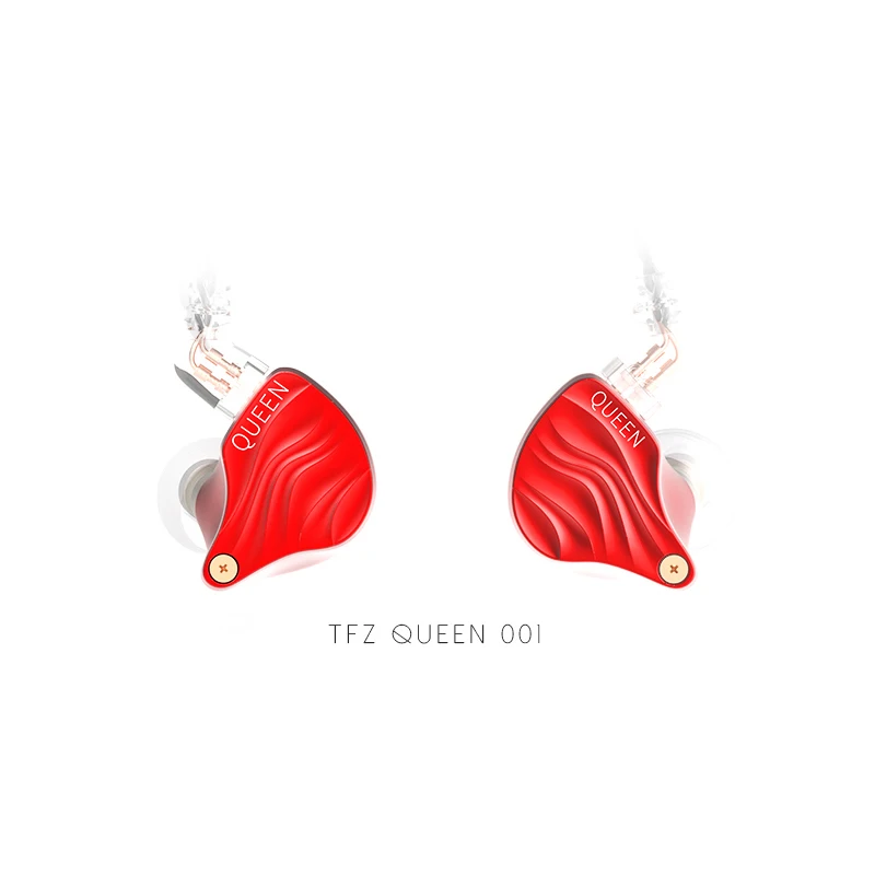 TFZ QUEEN HIFI наушники-вкладыши монитор наушники динамический IEM с 2-pin/0,78 мм съемные кабели DJ сценические наушники - Цвет: QUEEN -001 RED