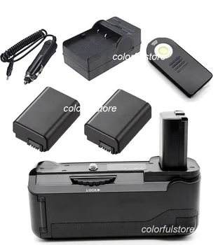 

Battery Handle Hand Grip Holder Vertical Shutter For Sony Alpha A6000 SLR as BG-3DIR+Remote Control+2 NP-FW50 NPFW50+Car Charger