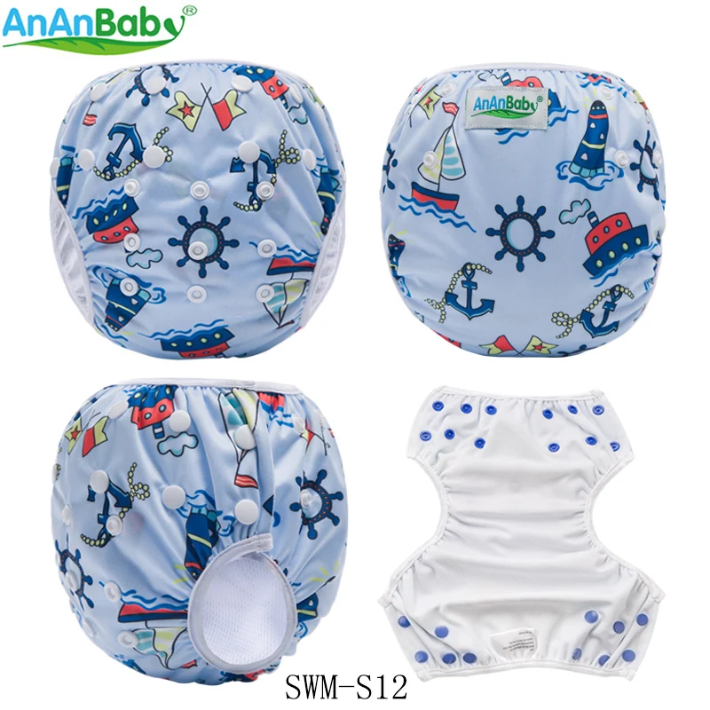 2018 Ananbaby Swim Nappy for Infants Reusable Baby Swimsuit and Baby
