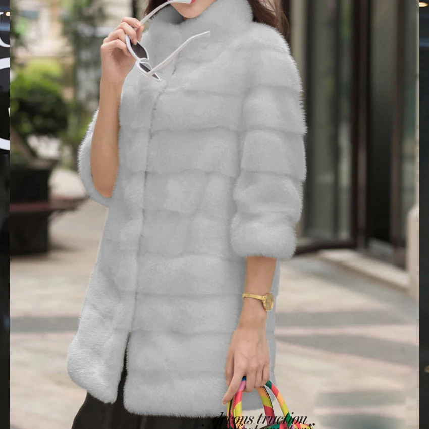 Длинное пальто, зимнее женское мягкое пушистое пальто из искусственного меха, теплое плюшевое пальто, кардиган, женские повседневные меховые пальто, верхняя одежда, manteau femme hiver