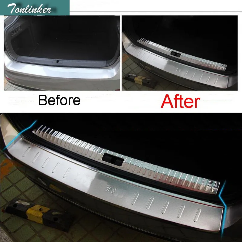 Tonlinker 1 шт. DIY автомобиля Стиль Новый Нержавеющая сталь задней двери полоски на