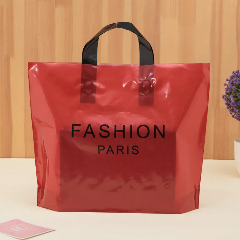Hot Sale fashion paris 30*25 Wholesale 25pcs shopping garment Shopping Bags Plastic Gift Bags
