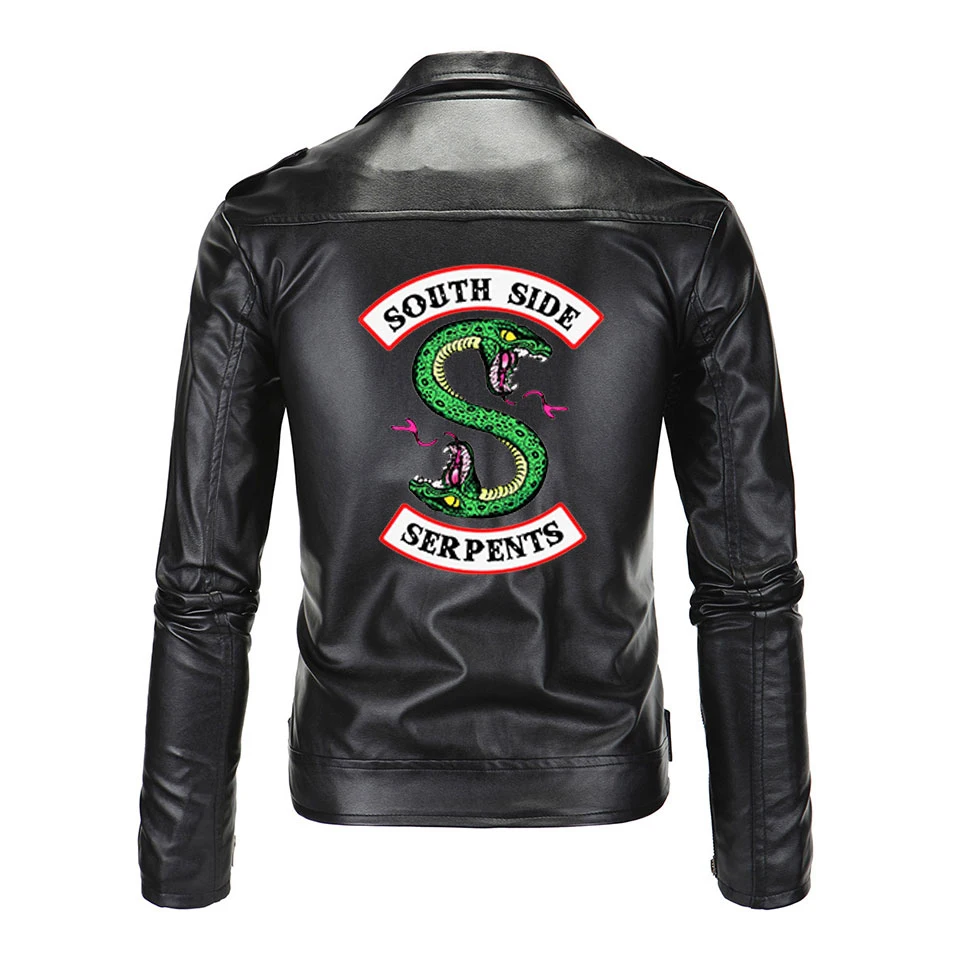 Крутые кожаные куртки с отложным воротником south side Riverdale Serpents Мужская Уличная