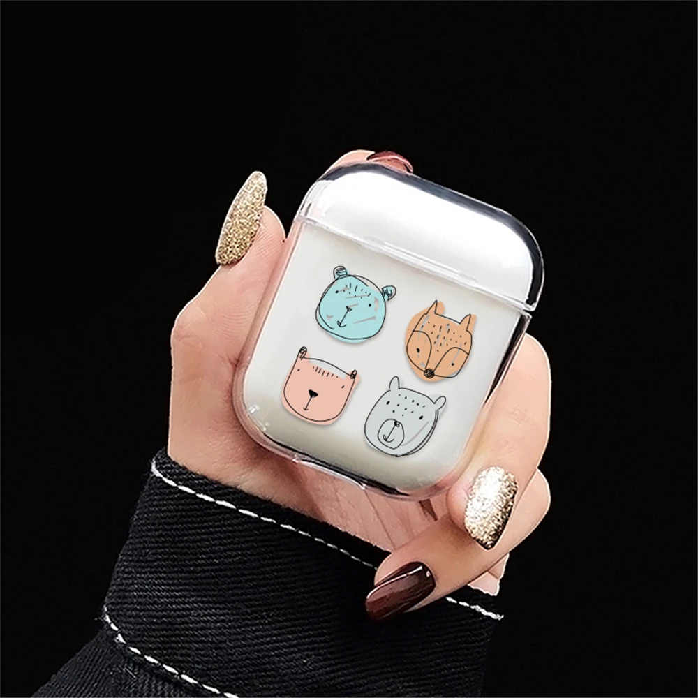 Fashion for Apple Airpods Headphone PC Case Hard Clear Case Cover Bluetooth Wireless Earphone Protector Coque Wholesale