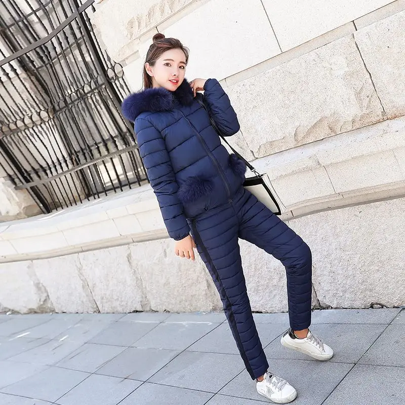 Женский зимний пуховик, хлопковая куртка, костюм, женская мода, с ...