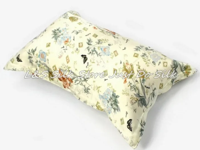 

Free shipping/100% silk pillowcase/2 side silk/pillow case/cover/envelope back/printed stain fabric/silk bedding/#ls1505-15
