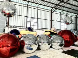 Новая мода многоцветный надувные Mirror Ball Светоотражающие украшения партии висит ПВХ шар красное серебро мяч