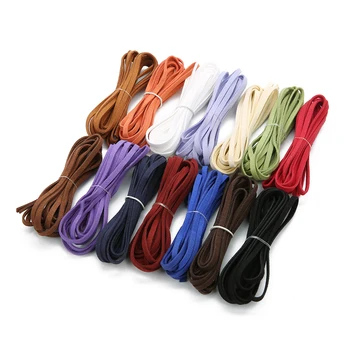 

5M Mixed Color Faux Suede Cord 5MM 8MM Width Flat Korean Velvet Leather Rope String for DIY Bracelets Jewelry Making Finding