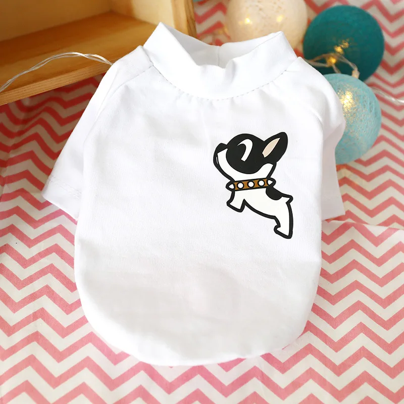 

Summer Dog Clothes White Dog T-shirt Cotton Puppy Costume Print Dogs Clothing Soft Pet Clothes for Dogs Shirt Ropa Para Perro