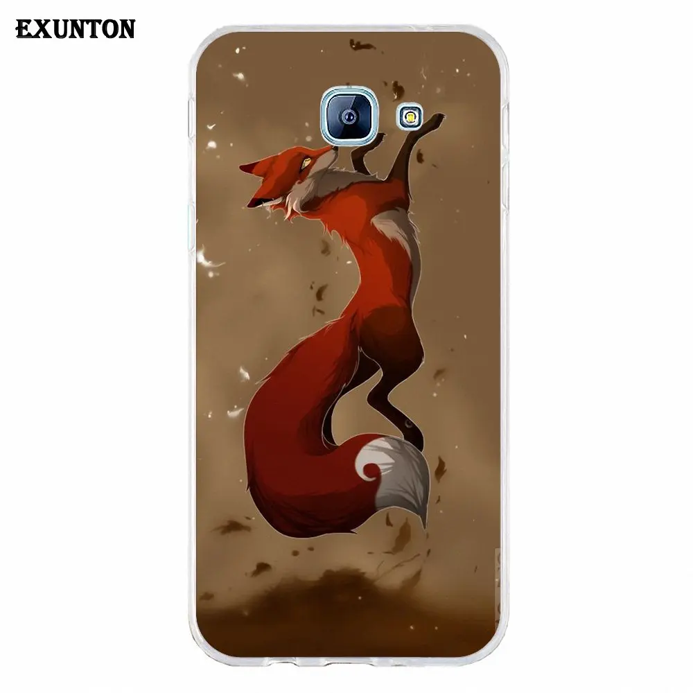 Мягкий чехол для Galaxy Alpha Core Prime Note 2 3 4 5 S3 S4 S5 S6 S7 S8 mini edge Plus Like Cute Animals Foxes Red