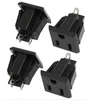 

10 Pcs NEW US 3 Pins Power Socket Plug Black AC 125V 15A
