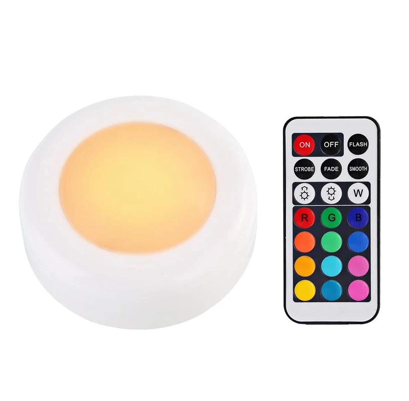 Беспроводной светодиодный светильник шайба s RGB 12 цветов затемняемый сенсорный датчик Светодиодная подсветка под шкаф для закрытого гардероба Лестницы прихожей ночника - Цвет: 1 lamp 1 controller