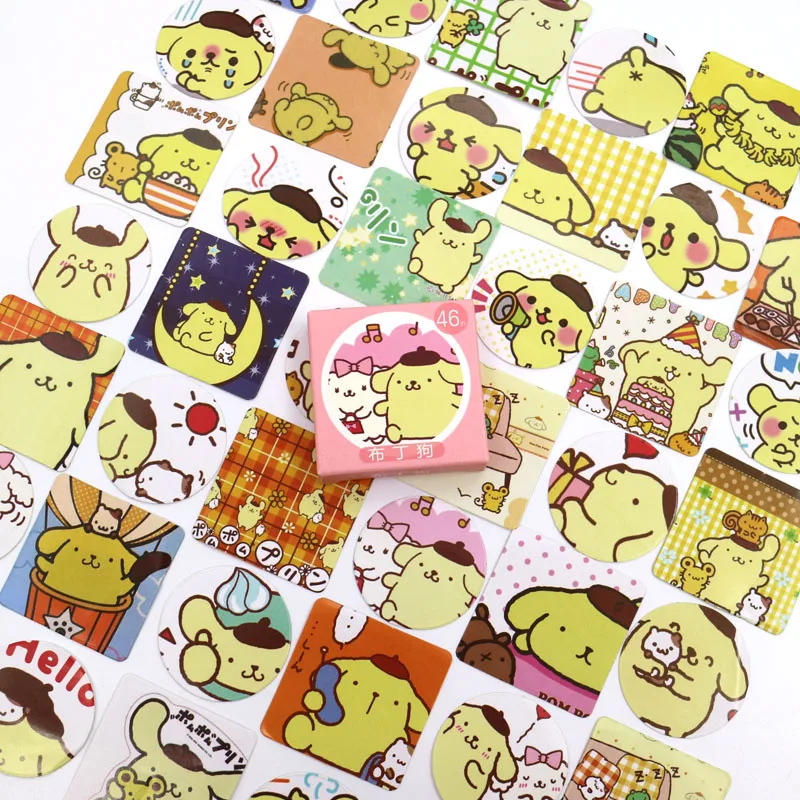 

Cute Yellow Pudding Dog Label Sticker Decorative Stationery Stickers Scrapbooking DIY Diary Album Stick Lable 46PCS/box