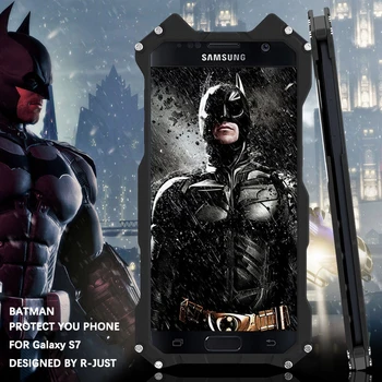 

R-JUST Luxury Aluminium Metal Cases For Samsung Galaxy S7 Mobile Phone Anti-knock Kickstand Cover Metal Back Case