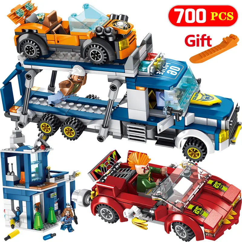 

City Police Law Enforcement Series Compatible Legoingly Fight For a Transport Vehicle Building Bricks Block Child Best Gifts