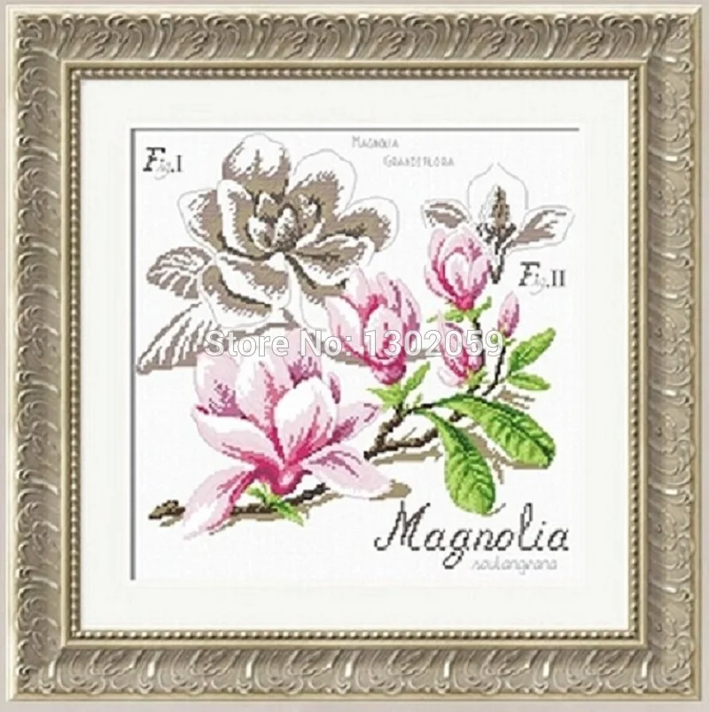 

Available Shadow Series Mangnolia Flower Needlework Embroidery Package Cross Stitch Kit Factory Sale 18CT/16CT/14CT/11CT/9CT