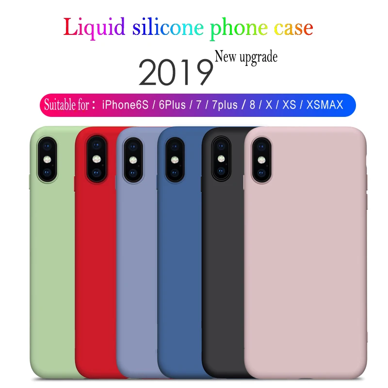 

New Apple X XS max XR anti-drop liquid silicone mobile phone case iPhone6s/7/8plus luxury soft back color protective cover