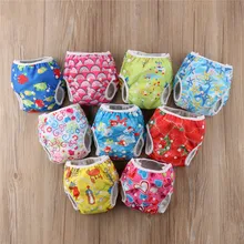 Детские Многоразовые Одна деталь Плавание Подгузники Обувь для мальчиков или Обувь для девочек мультфильм печатных Купальники для малышек для новорожденных Регулируемый Лето Одежда заплыва подгузник Брюки для девочек