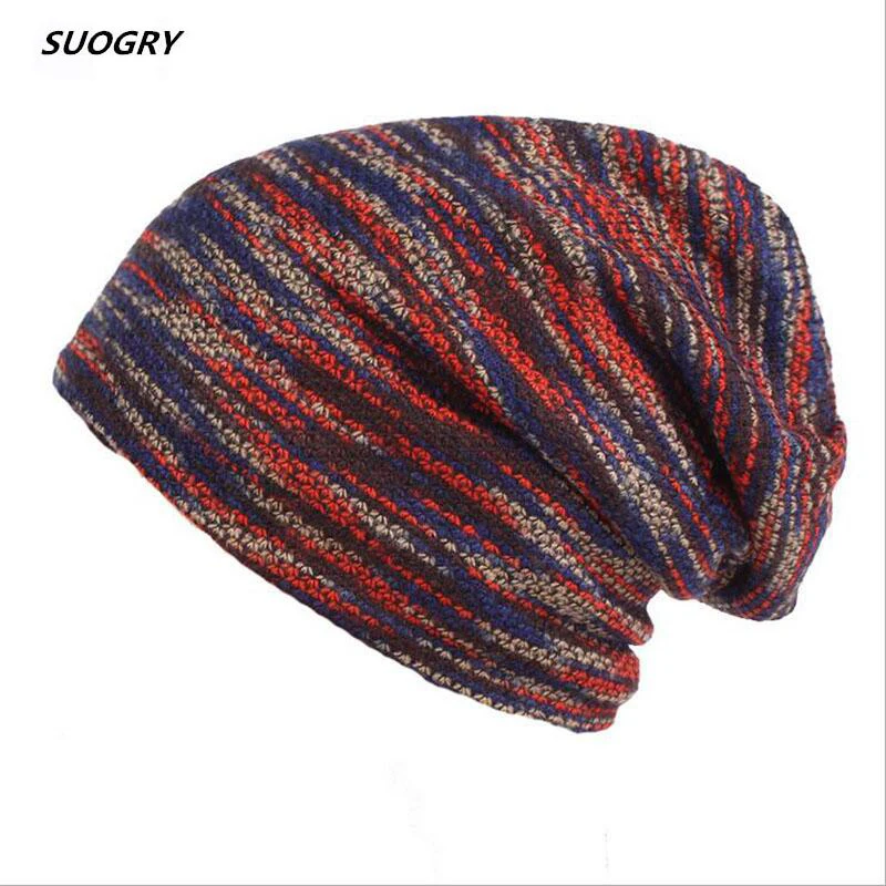 

SUOGRY Lengthened Skullies Knitted Wool Hat Men's Winter cap Keep Warm Beanies Men Bonnet Plus Velvet Hats For Women Bone Gorro