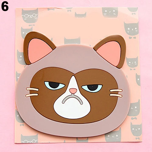 POP ITEM! Kitchen Cute Cartoon Cat Coffee Drink Glass Cup Placemat Holder Pad Coaster - Цвет: 6