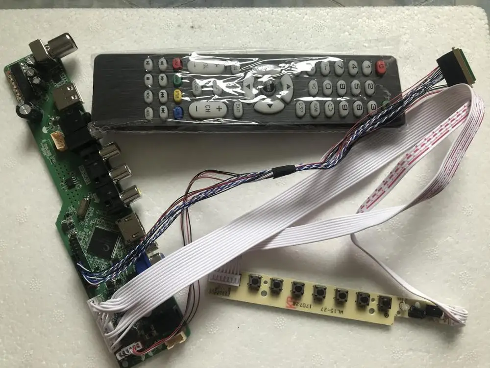 HDMI/VGA/AV/Аудио/RF/USB TV56 контроллер драйвер платы комплект для B156XTN02.2 15," LVDS ЖК-экран 40pin 60 Гц WLED 1366*768