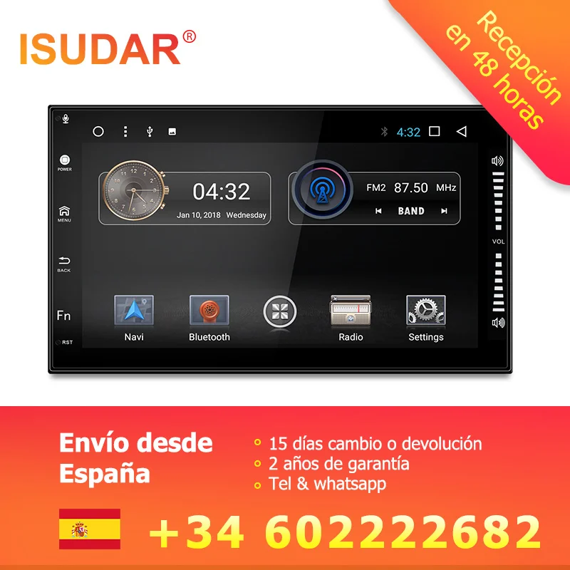Isudar coche Universal reproductor Multimedia 2 din android 7.1.1 7 pulgadas para Volkswagen/Passat b5/Toyota/corollaNissan /Tiida/QASHQAI