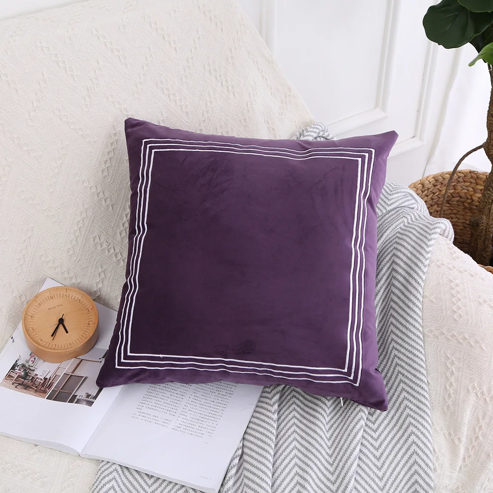 Solid color light luxury lattice wind pillow set of Dutch cashmere solid color sofa decorative cushion cover Pillow Cover