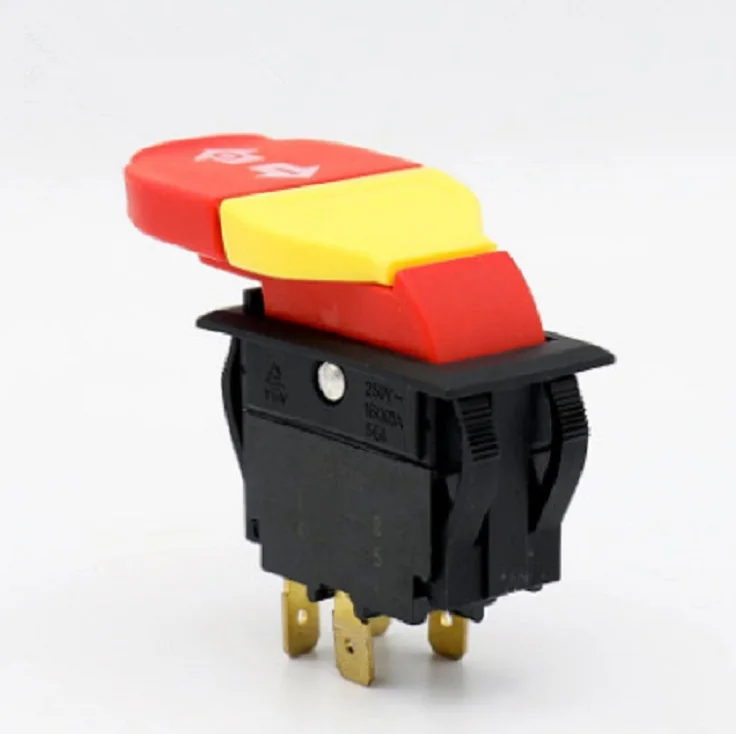 

1pcs 20/12A 125/250V 5E4 Wood Mechanical Electromagnetic Pushbutton Push Button Switches for Electric Power Tools, HY18