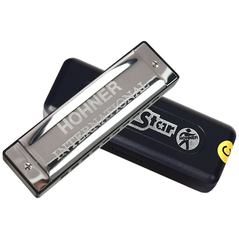 Международный Hohner гармоника Silver Star 10 Отверстия Gaita диатоническая Ключ C блюз, Джаз группа гармошка Instrumentos musicais арфа - изображение