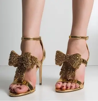 Moraima Snc Hot Selling Gold Metallic Leather High Heel Sandal Summer Open Toe Crystal Bowknot Gladiator Shoes Woman Dress Heels
Moraima Snc Hot Selling Gold Metallic Leather High Heel Sandal Summer Open Toe Crystal Bowknot Gladiator Shoes Woman Dress Heels