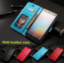 flip leather case for xiaomi mi4i mi4c with wallet stand card holder back cover cases and