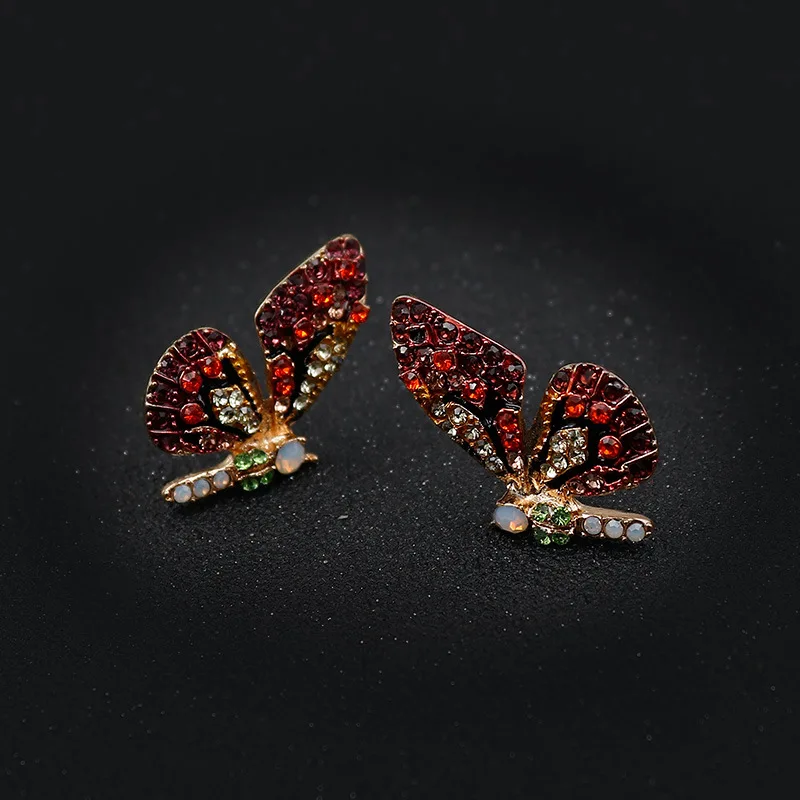 KMVEXO летние новые модные милые цветные серьги-гвоздики с бабочками для женщин вечерние серьги ювелирные изделия аксессуары