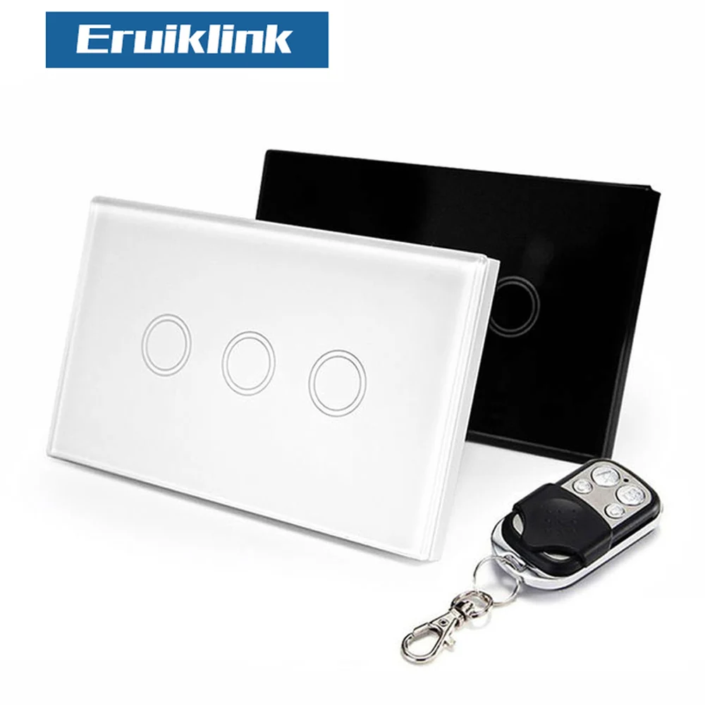 Eruiklink US Standard Remote Control 3 Gang 1 Way RF433 Smart Wall