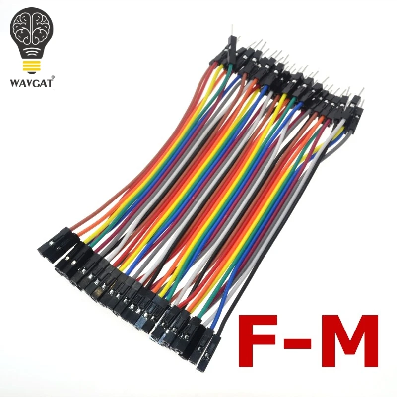 

WAVGAT 40pcs 10cm 2.54mm 1pin 1p-1p male to female jumper wire Dupont cable