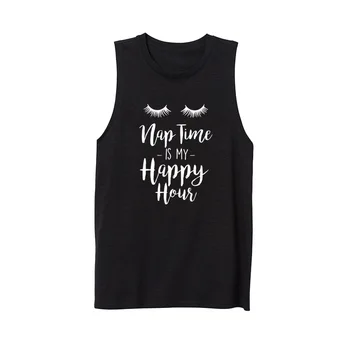 

Womens Nap Time Is My Happy Hour Workout Fitness Casual Tank Vest Tops