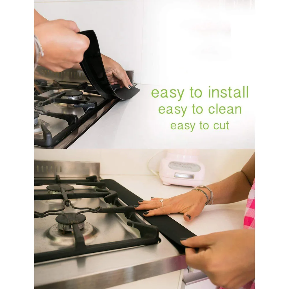 

2Pcs Kitchen Silicone Stove Counter Gaps Cover Heat-Resistant Slit Fill Strips Best Price