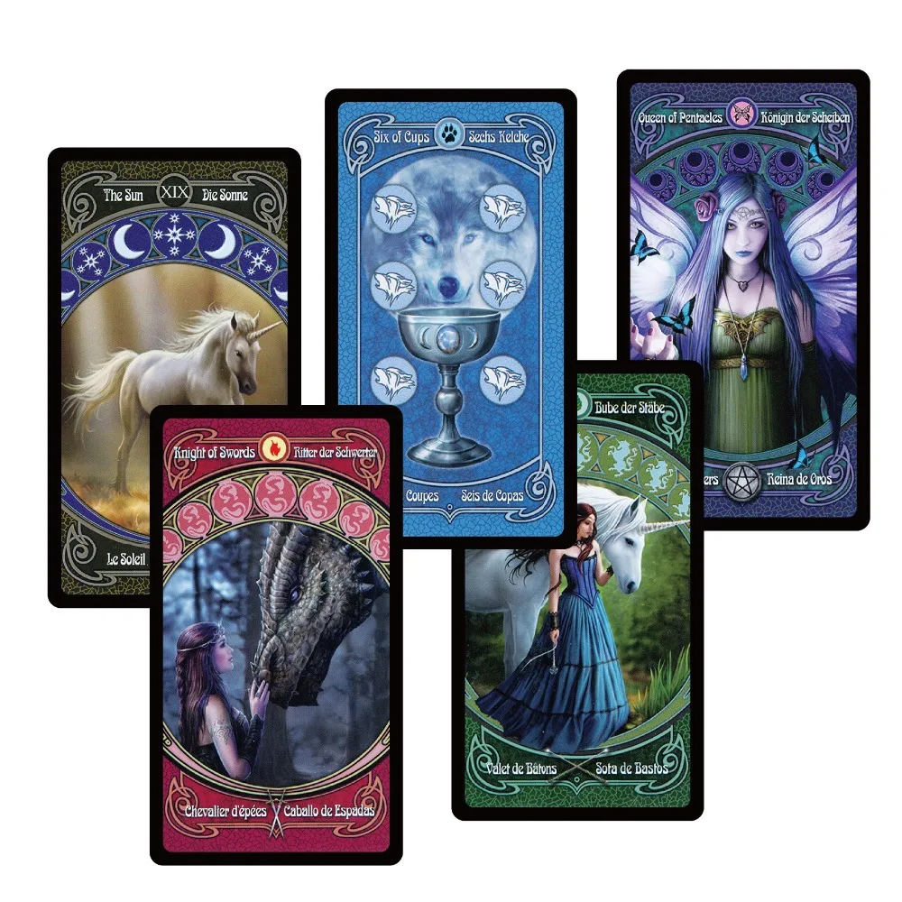 2018 tradition tarot cards decks English Spanish French German version for personal use mystery divination board game