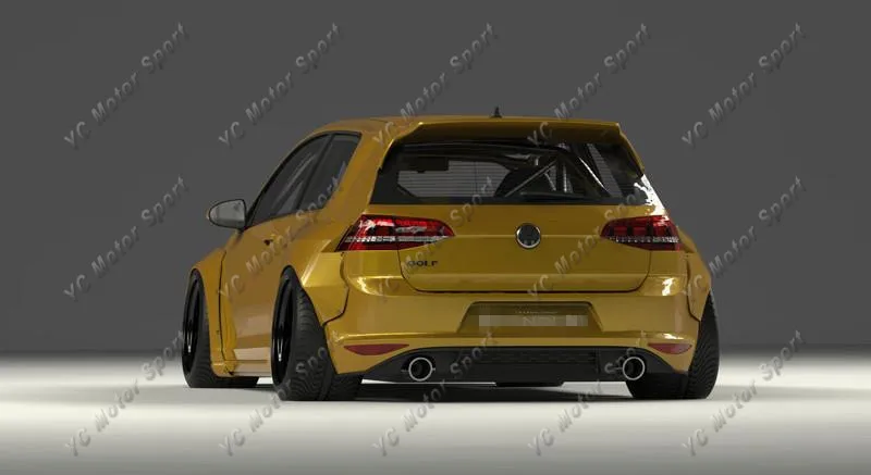 FRP стекловолокно PD RB стиль бодикит подходит для- Golf MK7 обвес комплект передних губ крыло вспышки задний спойлер крыло