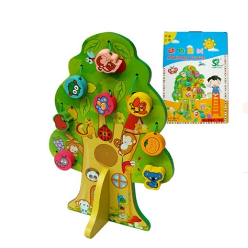 GEEK KING montessori Animals and fruit trees wooden math toys for kids baby educational toys learning toys