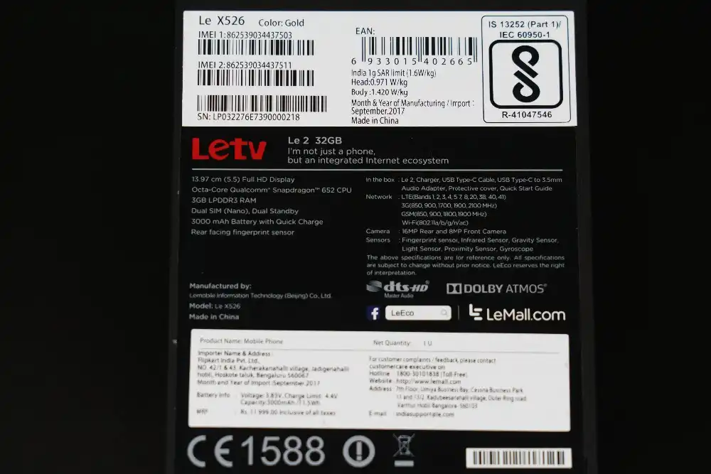 EU версия LeEco LeTV Le X526 3 Гб оперативной памяти Оперативная память 64 Встроенная Snapdragon