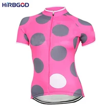 Hirbgod дизайн женская Милая велосипедная футболка в горошек женская летняя розовая серая красивая спортивная одежда MTB Одежда, NM306