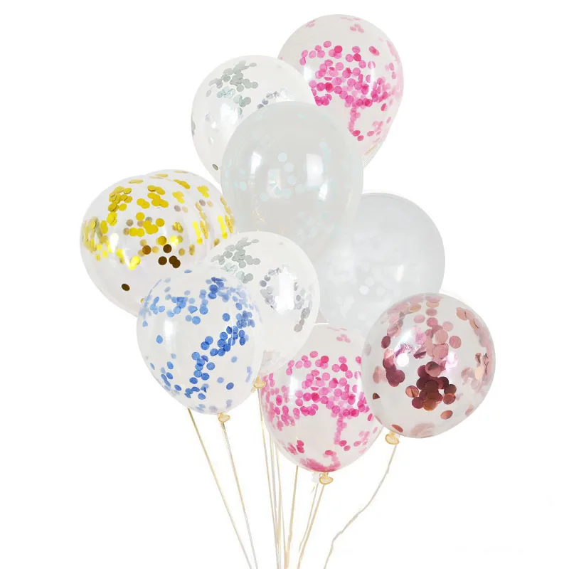 

5Pcs 5inch Confetti Balloons Latex Helium Ballon Wedding DIY Decoration Baby Shower Birthday Party Kid Children Favor Supplies