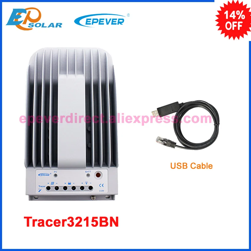 

Max PV input 150v solar regulator for 24v 780w solar panel system use Tracer3215BN 30A 30amp with USB PC cable
