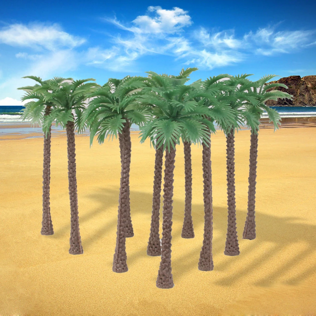 40 pcs Model Coconut Palm Tree Scenery for Train Railway Architecture Building Layout