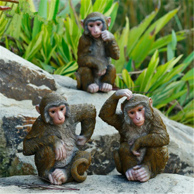 

Snub-nosed Monkey Simulation Animal Model Colophony Crafts Sculpture Outdoor Garden Decoration G1070